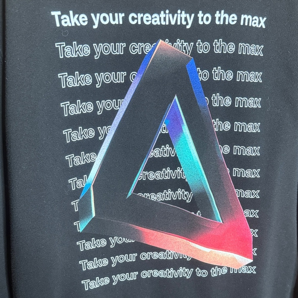 District V.I.T. Fleece Artlist Max Graphic Crewneck Sweatshirt Black Size Medium - Picture 8 of 8